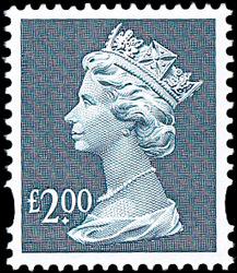 SG: 1801r £2 dull blue Del La Rue reprint