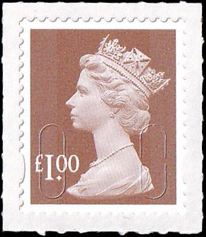 SG U2934 £1 bistre brown M14L