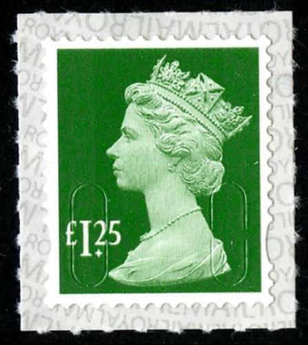 SG U2938  £1.25p   M18L with inverted printing on backing paper ( backing not applicable with used)