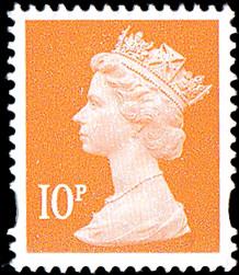 SG Y1676 10p orange 2 band