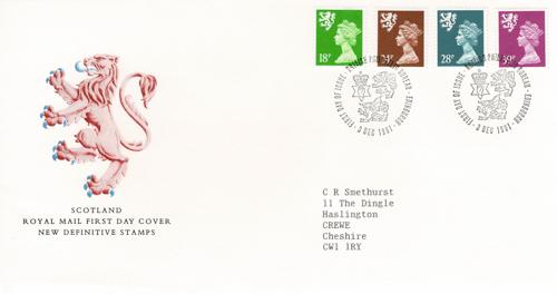 Scotland 1991 3rd December 18p, 24p, 28p, 39p Philatelic Bureau CDS Royal Mail Cover