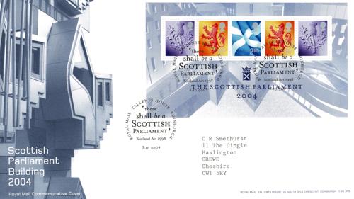 Scotland 2004 5th October Scottish Parliament MS Tallents House CDS Royal Mail Cover
