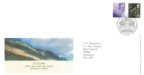 Scotland 2011 29th March 68p & £1.10p Tallents House CDS Royal Mail Cover