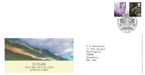 Scotland 2015 24th March £1 & £1.33 Tallents House CDS Royal Mail Cover