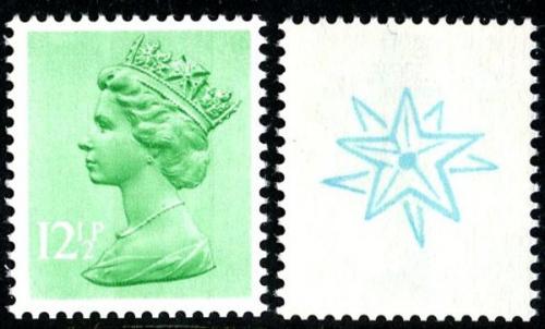 SG X898u 12½p double star (used with gum as print dissolves in water)