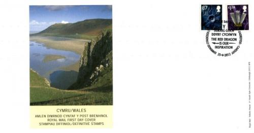 Wales 2012 25th April 87p, £1.28p royal mail cover