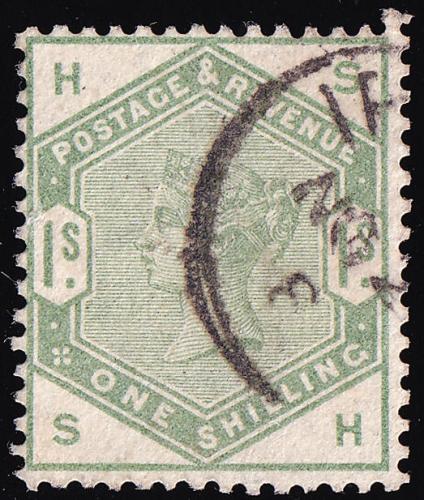 SG196 (K26) 1/- Dull Green SH - Fine Used CDS (Cat. £150)
