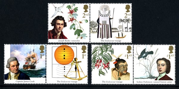 2018 Captain Cook Endeavour Voyage Stamps