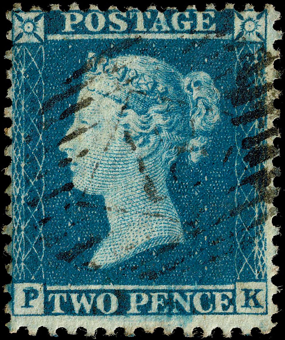 SG34 Two Pence Blue Plate 5 Stamp